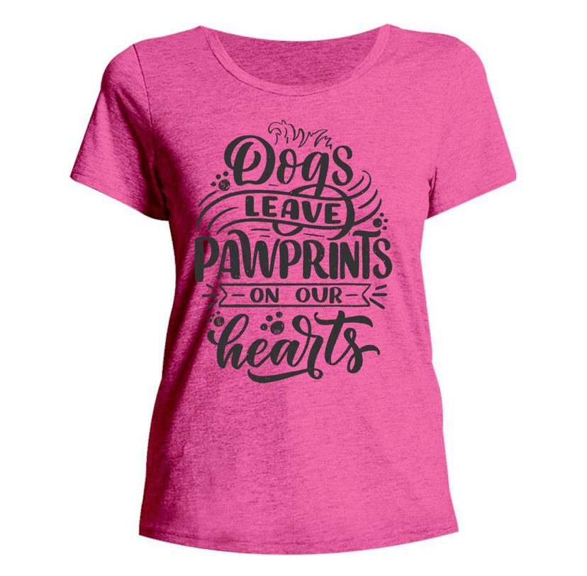 pink tee dogs leave pawprints on our hearts